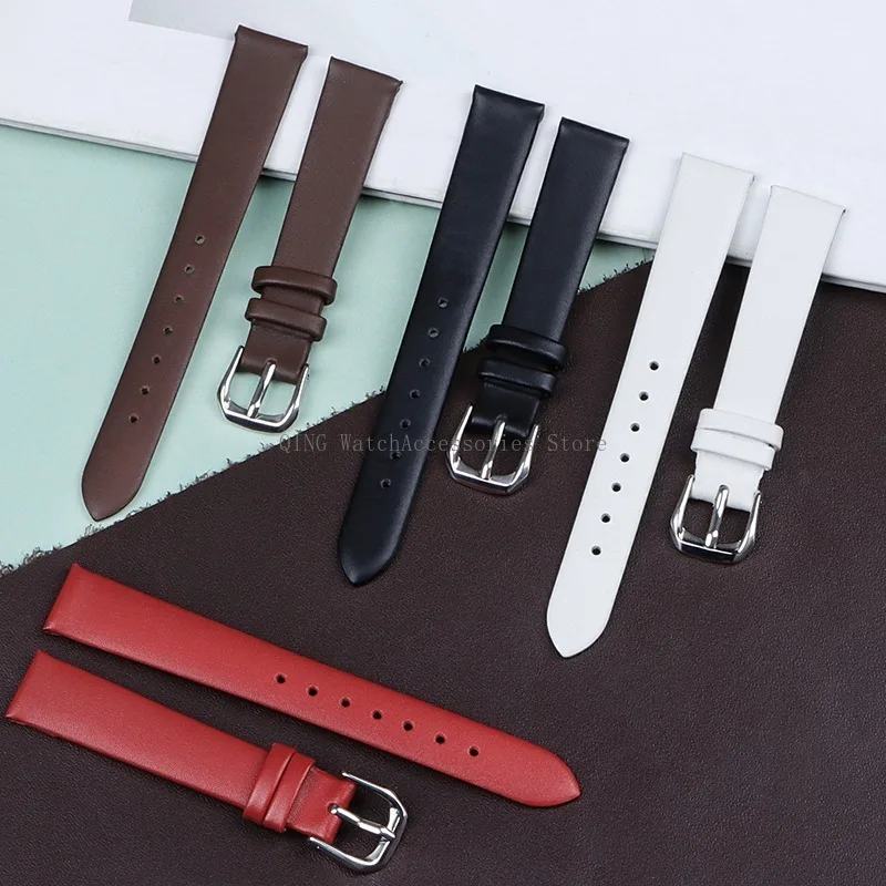 Men Women Mini Wrist Band Ultra Thin Genuine Leather Watchband Universal Cowhide Strap Sport Bracelets 6/8/10/12/13/14/16mm 17mm