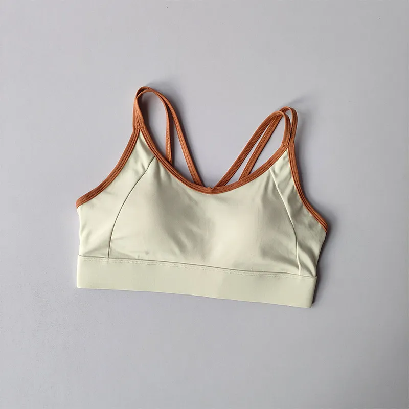 Hochintensiver Fitness-Sport-BH, stoßfest, verhindert Durchhängen, integrierter Stil, Laufunterwäsche, Kontrast-Weste-Top für Frauen – Detail 5