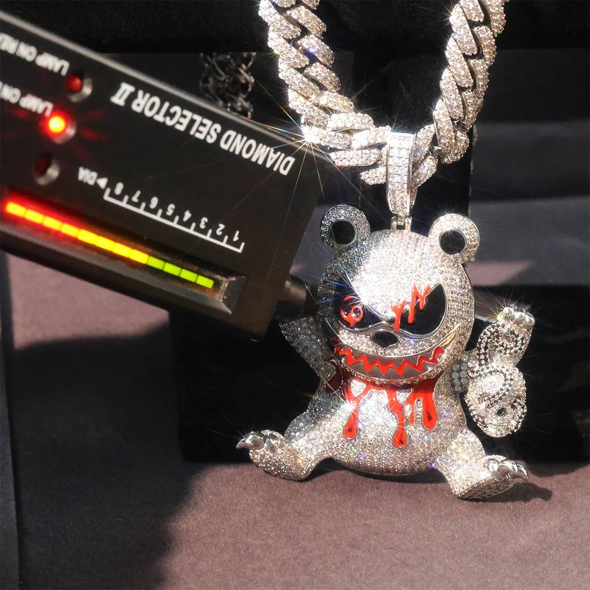 Original Personalized Iced Out Moissanite Wizard Violence Bear Pendant For Men Hip Hop Jewelry 925 Sterling Silver 3 Material