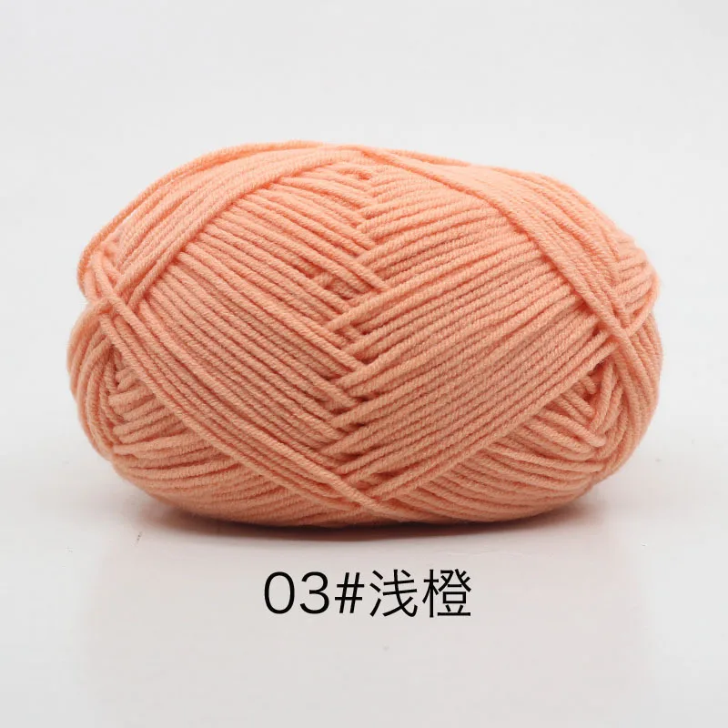 40-50 g/set 4ply Melk Katoen (80%) Breigaren Handwerken Geverfd Lanas Voor Gehaakte Ambachtelijke Trui Hoed Poppen tegen Lage Prijs