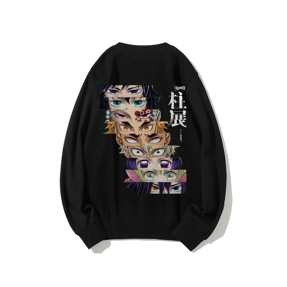 Unissex crewneck moletom demon slayer oversized streetwear masculino feminino pulôver com capuz camisola de mangas compridas topo outono na moda