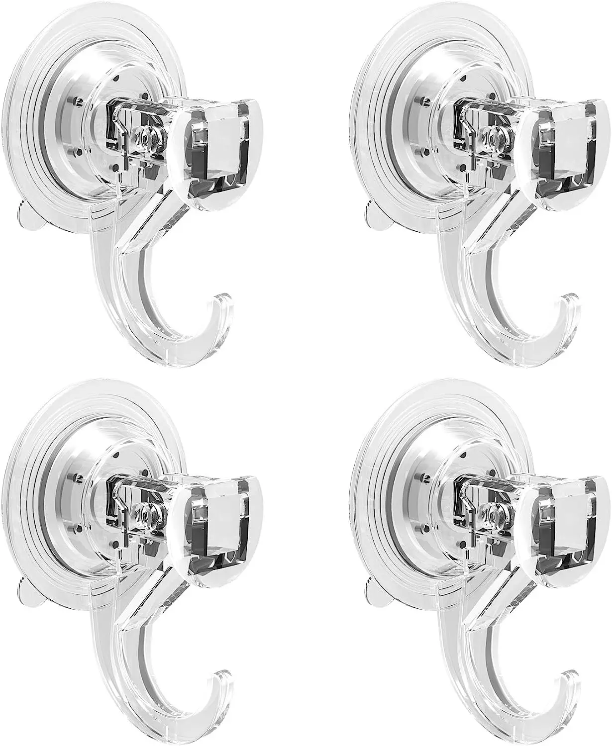 Suction Cup Hooks Clear Heavy Duty Vacuum Suction Cups with Hooks Reusable Suction Cup Holders for Kitchen Bathroom Shower Wreat