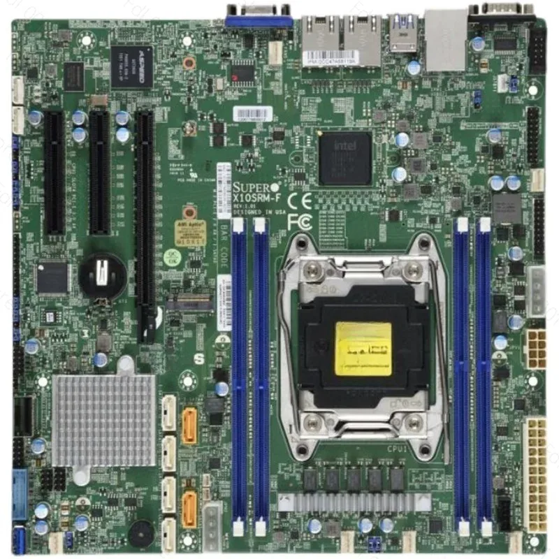 For Supermicro X10SRM-F single server main board 2011 pin Micro-ATX support 10SATA E5-2600