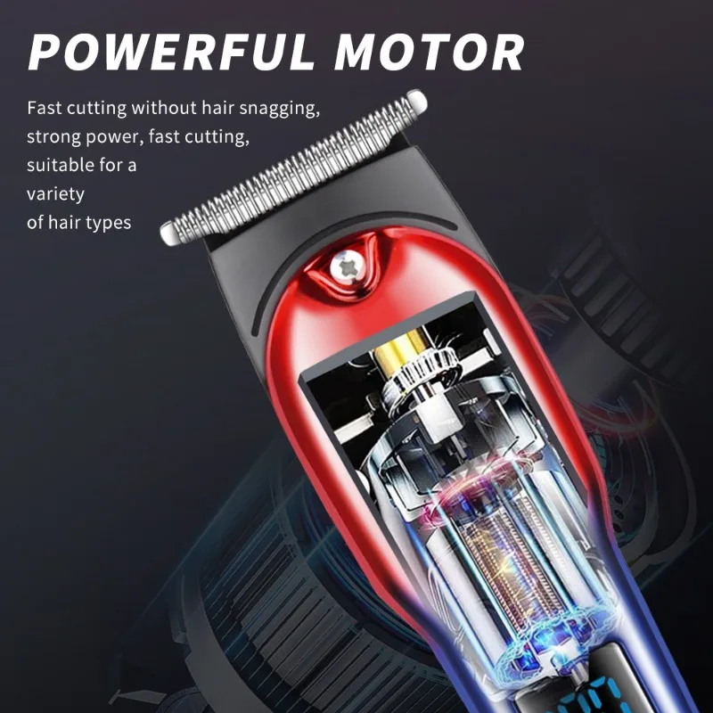 ماكينة قص الشعر الاحترافية للرجال ماكينة حلاقة لاسلكية كهربائية لاسلكية قابلة لإعادة الشحن على شكل حرف T