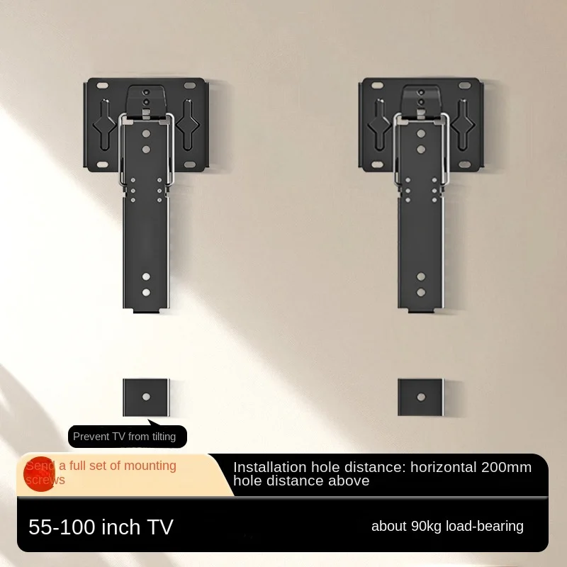 Soporte de montaje para TV con papel tapiz artístico ultrafino para TV LCD de 40-100 pulgadas, soporte de montaje en pared, soporte sólido de carga grande, soporte de TV de acero para pared