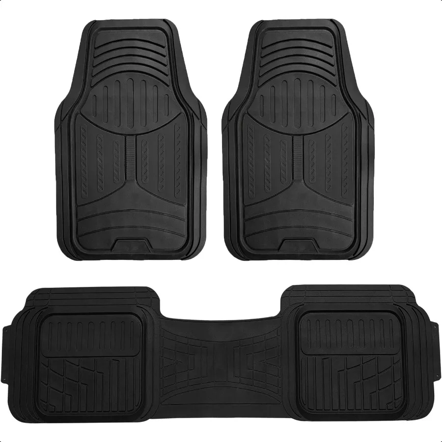 Car Floor Mats HeavyDuty Rubber Floor Mats for Cars Universal Fit Full Set Trimmable Automotive Floor Mats Climaproof Floor Mat