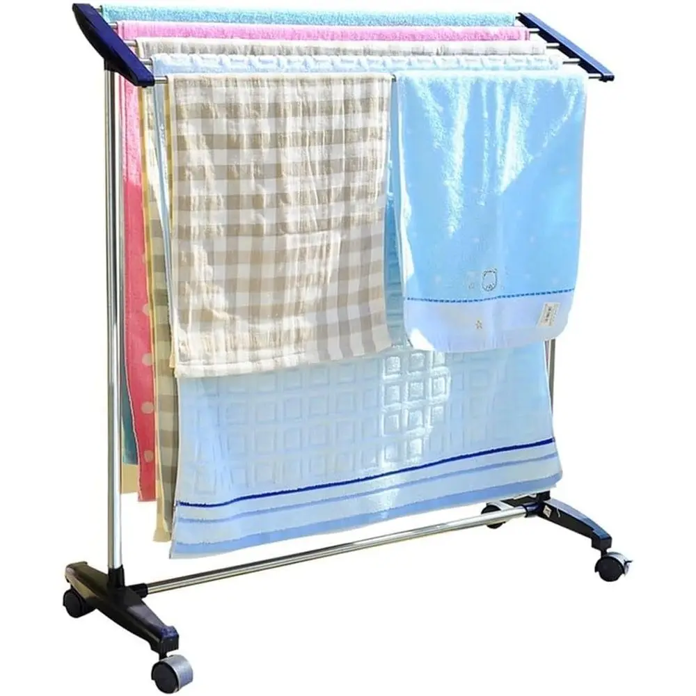 

Floor-to-Ceiling Stainless Steel Indoor/Balcony Mobile Clothes Drying Rack (Color: A)
