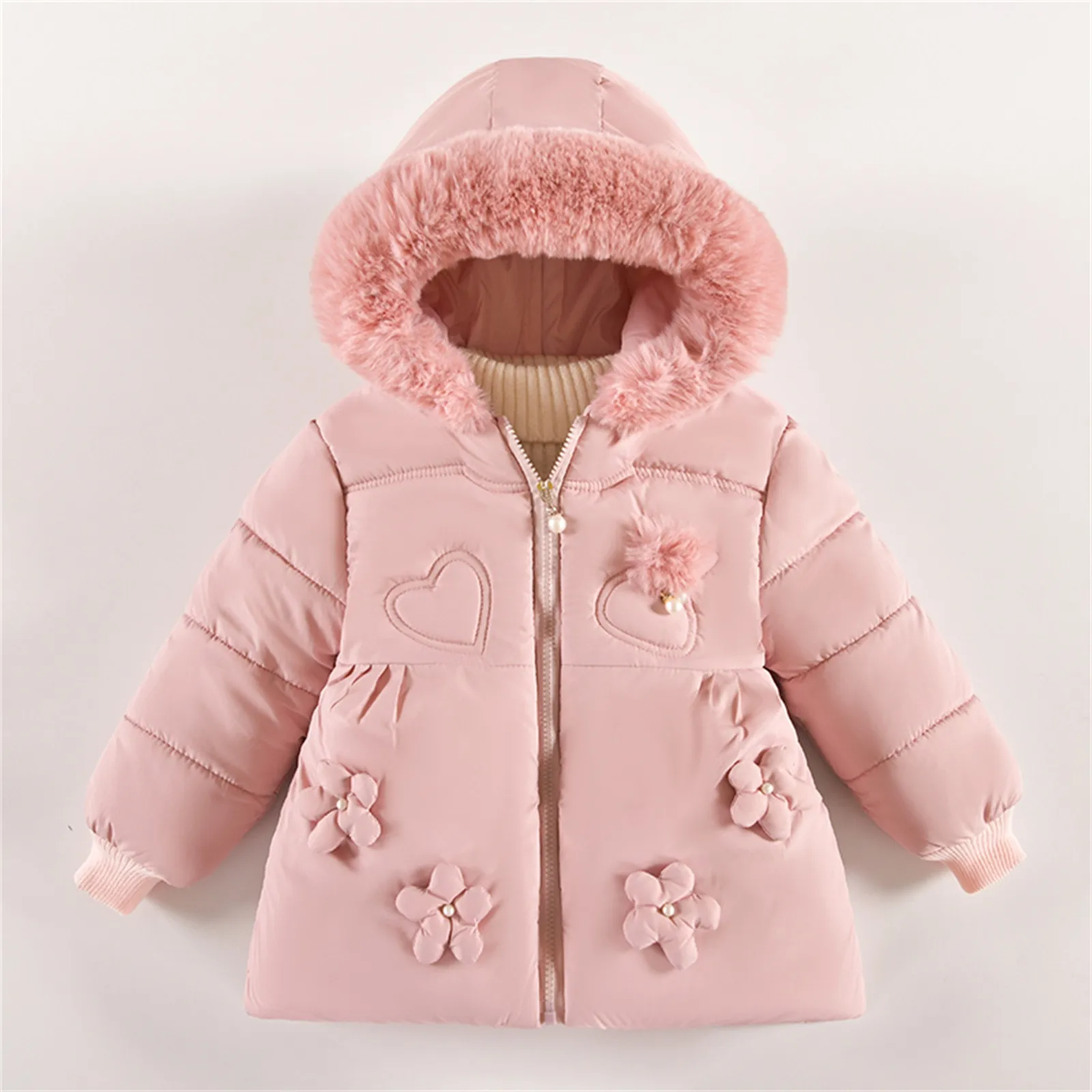 

Chic Kids Coat Winter Baby Jacket Girls Boys Hooded Soild Toddler Outwear Zipper Windproof Warm Thick Girls Coat Jacket