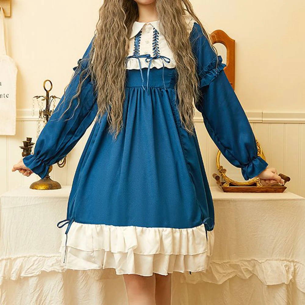 

Original Lolita Lolita spring summer soft girl loli big skirt student cute OP long sleeve dress summer