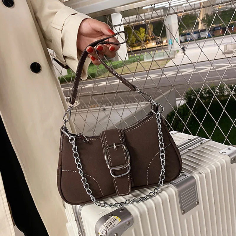 Künstliche Leder Weibliche Retro Große kapazität Lock Catch Schulter Umhängetaschen Hobos Handtasche Knödel Frauen Kette Geldbörse