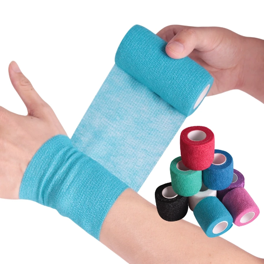 Athletic First Aid Wrap Tape Self Adhesive Elastic Bandage Elastoplast Sports Tape Protector for Knee Finger Ankle Palm Shoulder