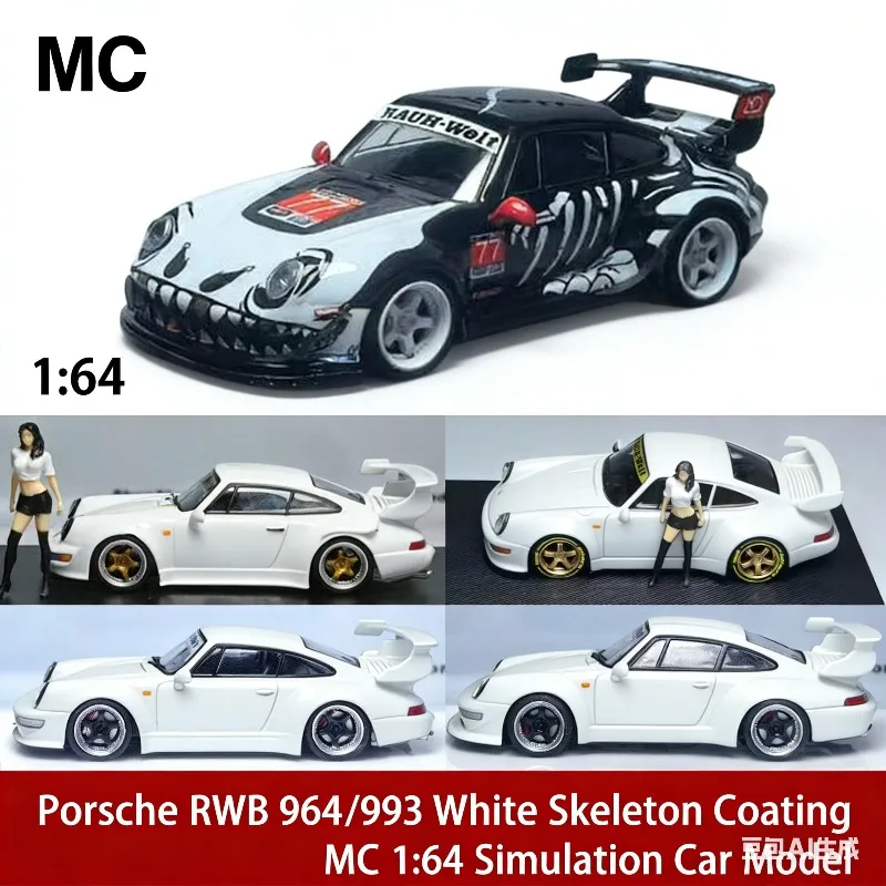 

MC 1:64 RWB 993 964 HighWing Casted Simulation Static Alloy Car Model, Boys' Holiday Gift Toy Collection Decoration Item.
