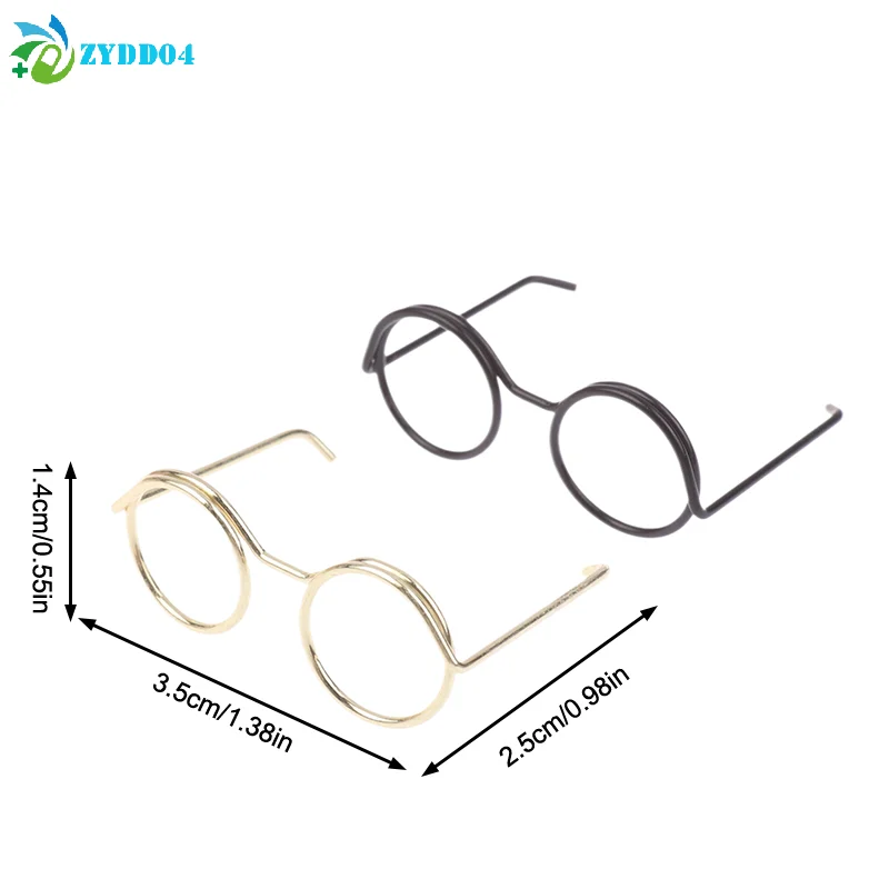 10 Pezzi Montature per Occhiali Rotonde in Metallo Stile Retrò Senza Lenti per Decorazione Bambole di Peluche