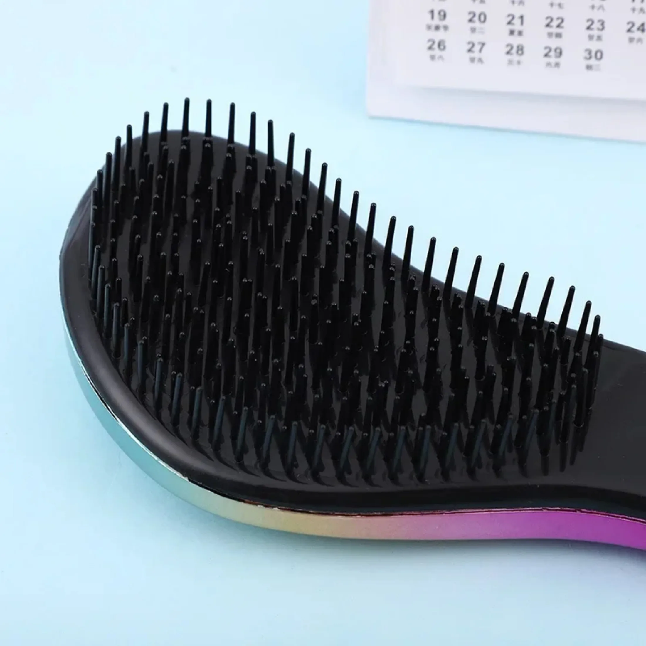 1pc Magic Anti-static Hair Brush Handle Plastic Electroplate Comb Shower Shampoo Massage Comb Salon Hair Styling Tools image 4