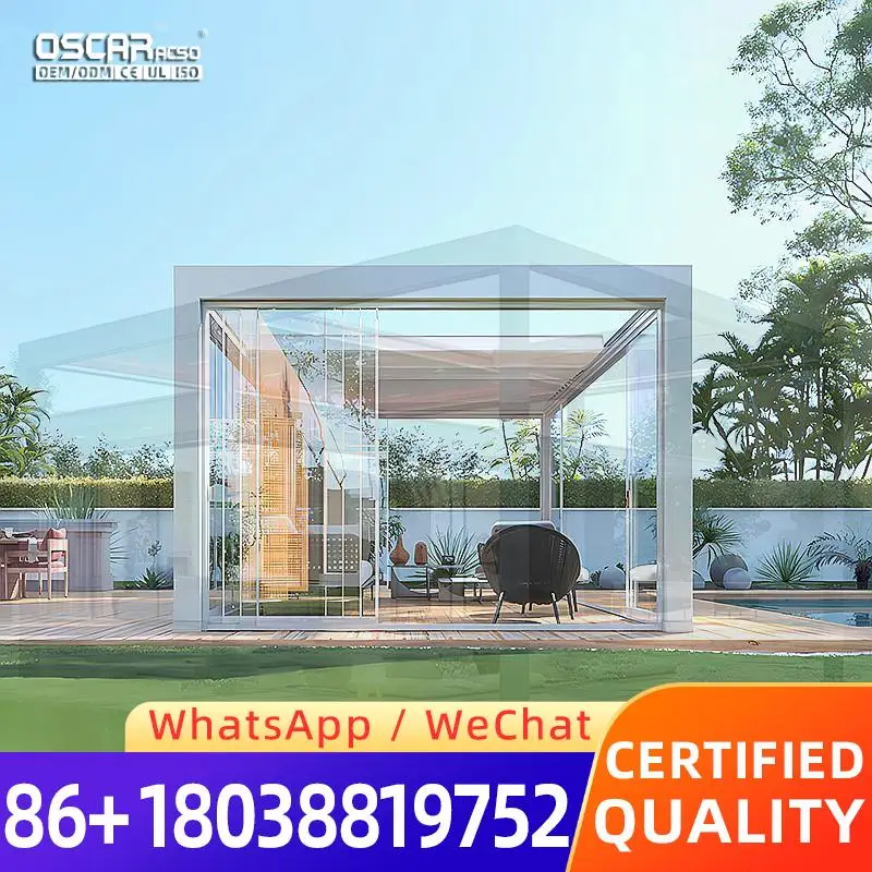 Automatic Bioclimatique Waterproof Outdoor Aluminum Pergola Cover System Louvre Pergola for Garden Backyard Patio pergola