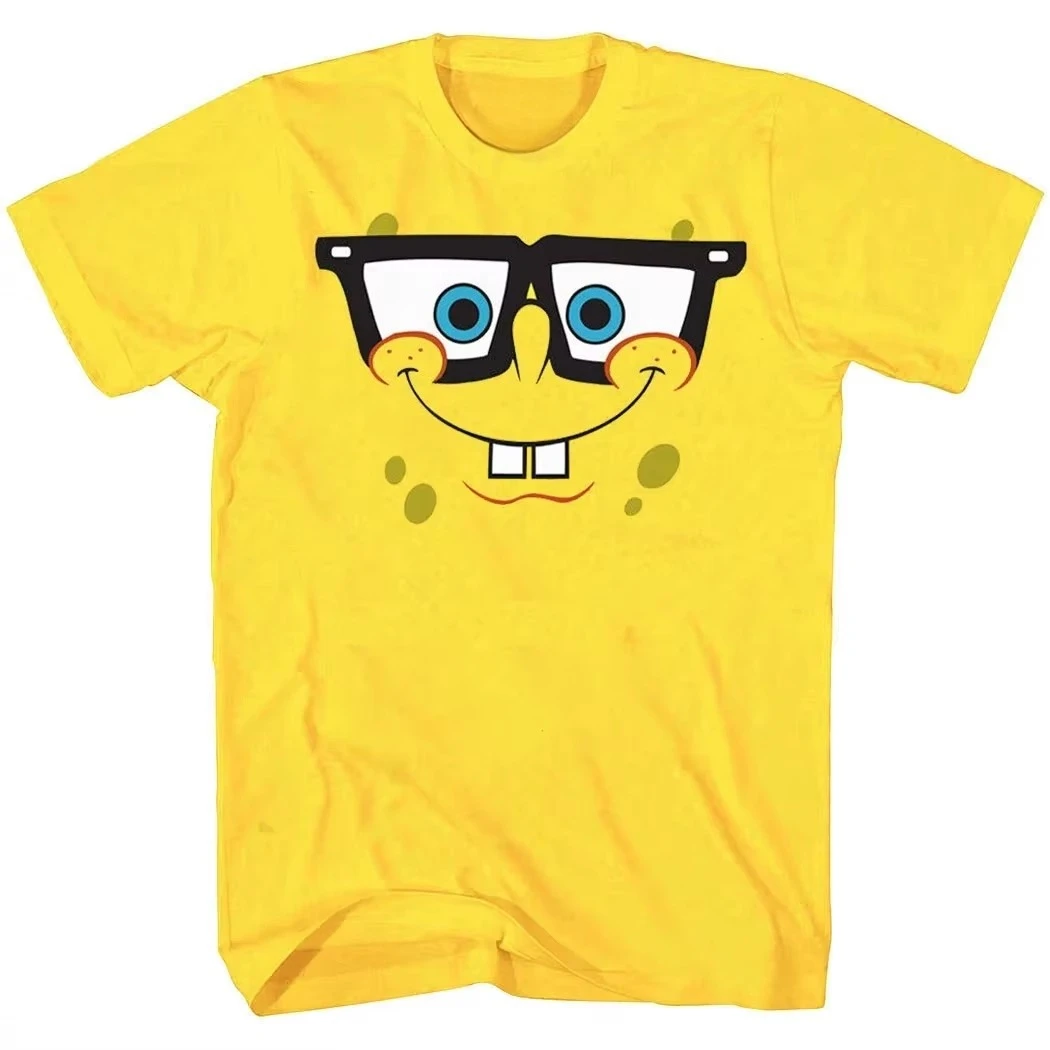 2026 Sommer Mode Neu SpongeBob Schwammkopf Cosplay Y2K Outdoor Home Eltern-Kind Sport Rundhals Baumwoll-T-Shirt Groß – Detail 6