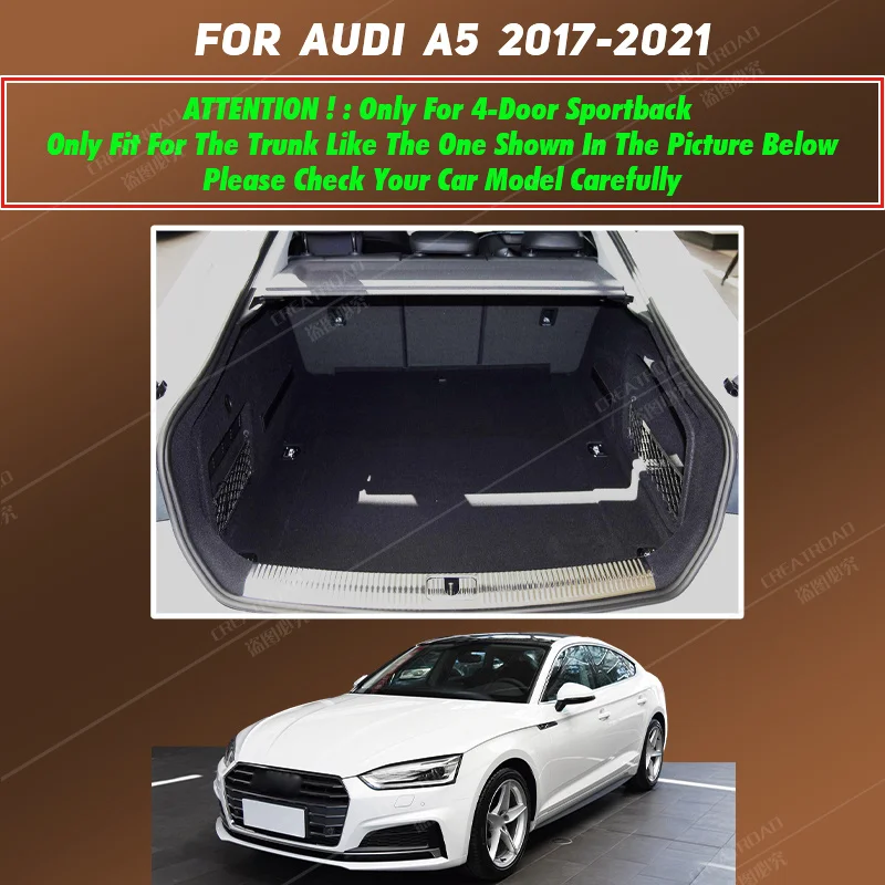 Car trunk mat for Audi A5 Sedan/Sportback Four doors 2017 2018 2019 2020 2021 cargo liner carpet interior accessories cover