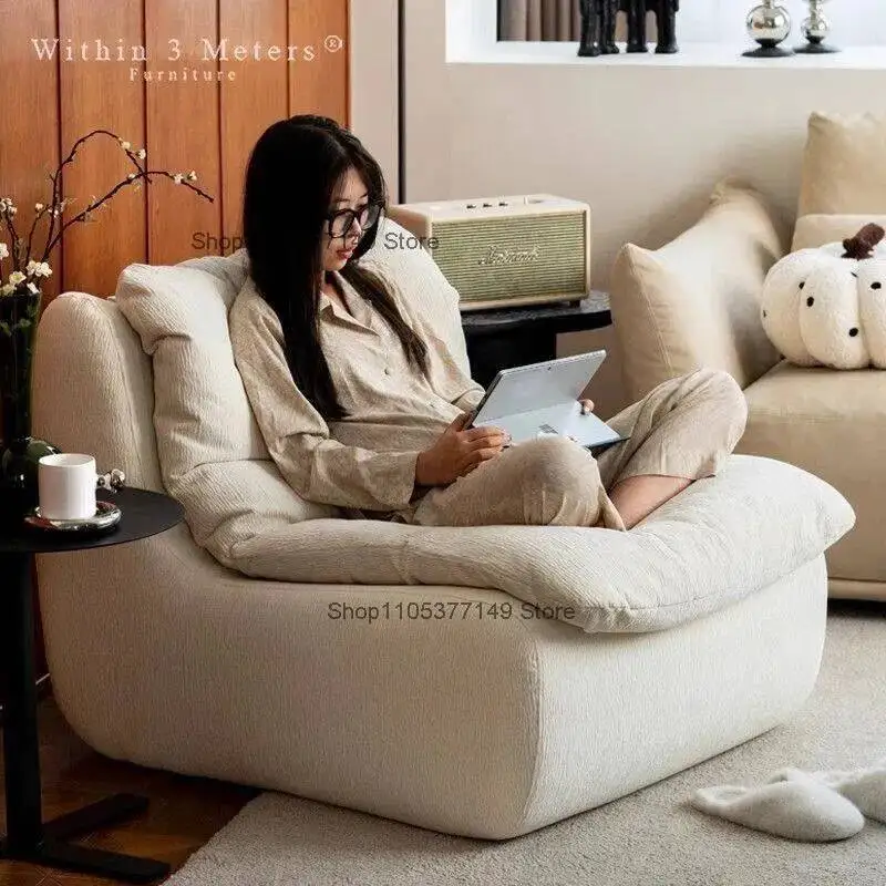 Sillón tipo sofá estilo crema para apartamentos pequeños, sofás de sala de estar y muebles de asientos, muebles de sala de estar tipo poltrona