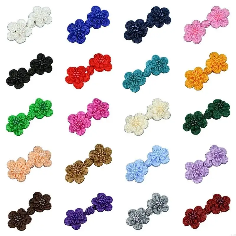 

41XB 10 Pairs Flower Chinese Handmade Cheongsam Buttons Knot Fastener Clothing DIY