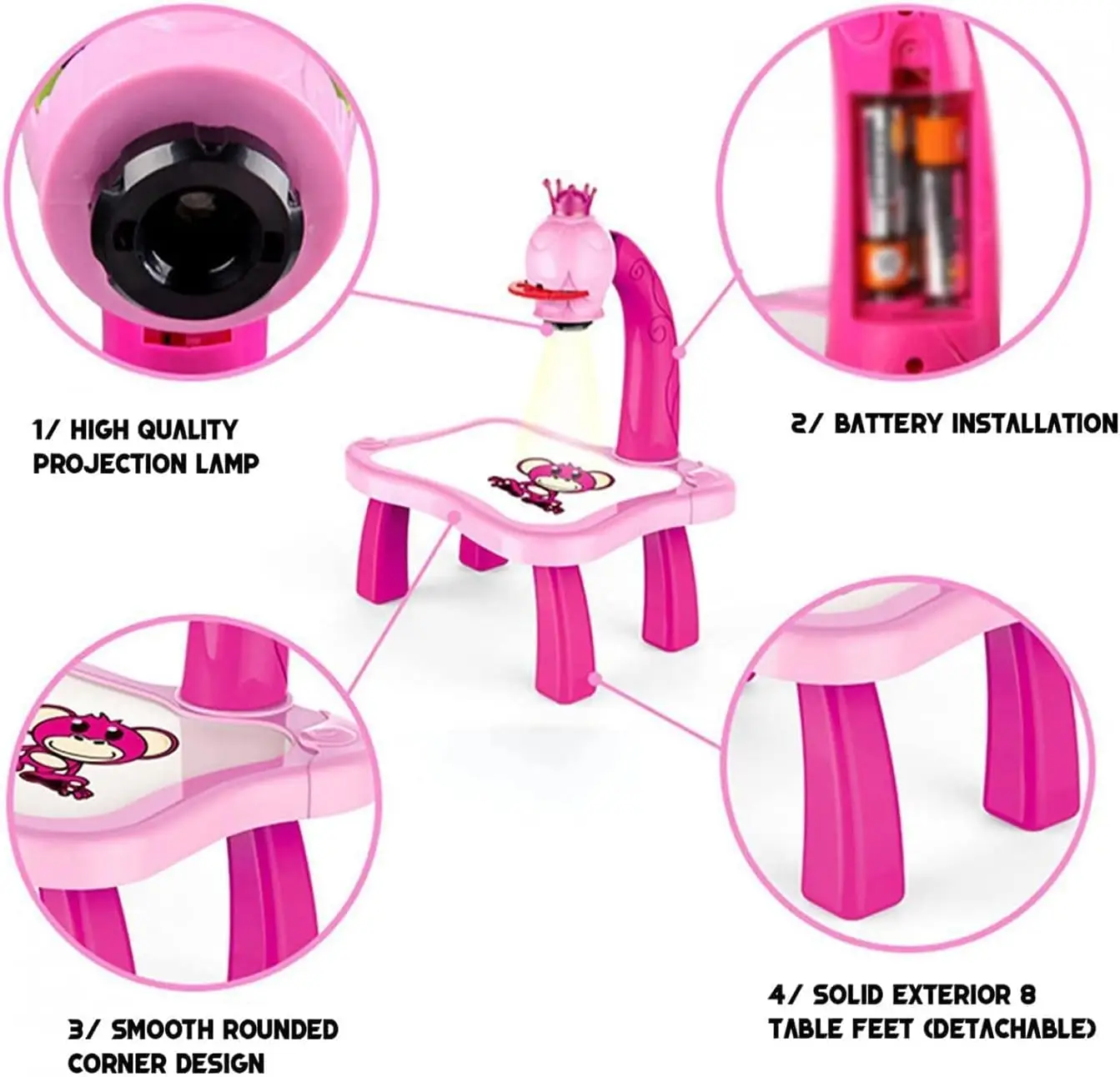 Children led projector drawing table toy painting set table educational board learning tools painting toys for children