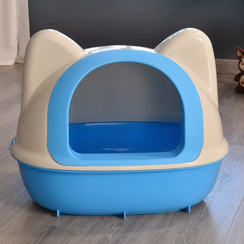 Roomy Semi-Closed Cat Sandbox  Wide Entry Design with Odor Isolating Splash-Proof Cat Toilet Split Design New Arrivals Hot Sale