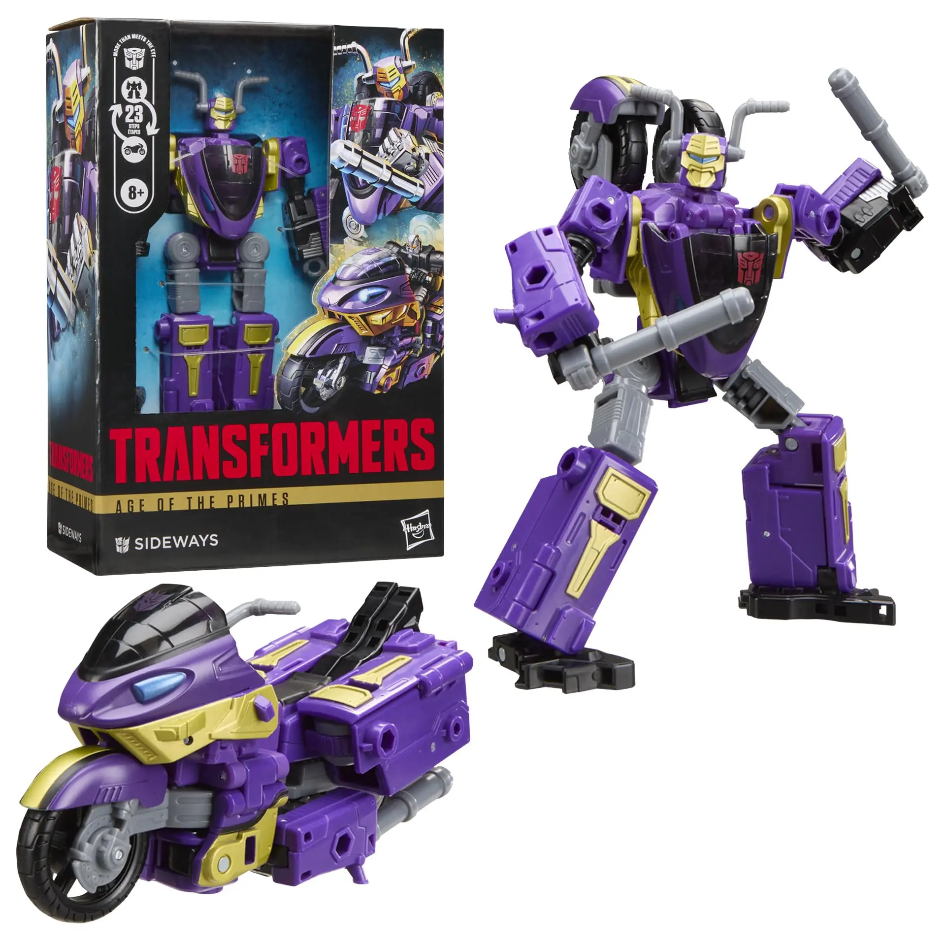 

Фигурка-трансформер Hasbro Transformers Age of the Primes Sideways, класс Voyager, 5,75 дюйма, с 2 мини-фигурками G1999