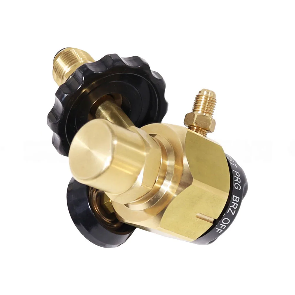 Brass Housing Nitrogen Regulator 500 PSI Preset Test Pressure CGA580 Connection 1/4in Flared Outlet for Purging and Brazing