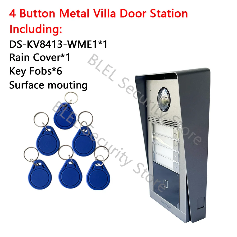 HIKVISION IP-video-intercom deurstation DS-KV8113-WME1(C) Surfarce Inbouwsteun PoE DS-KV8213-WME1(C) DS-KV8413-WME1 C