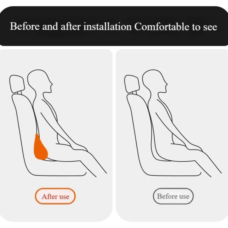 Car Seat Pillow Memory Foam Lumbar Support Breathable Back Protector Suitable for Office Chairs and Car Interior Accessories image 5