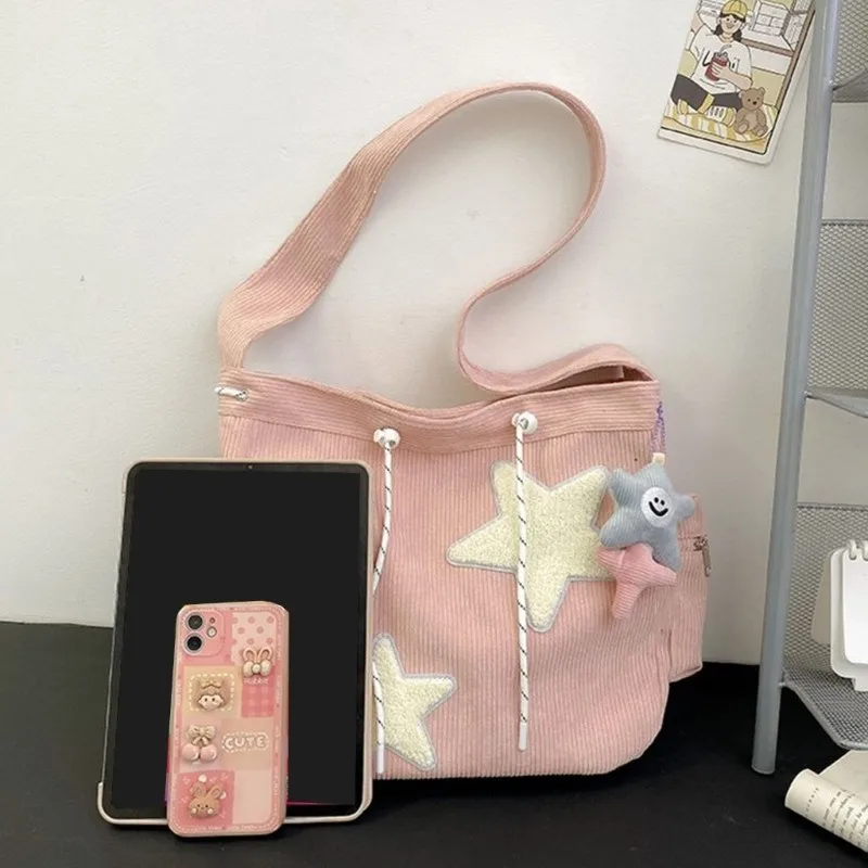 Bolso cruzado de PANA con patrón de estrellas para mujer, bandolera informal de gran capacidad, sencillo, para viaje, escuela y libros