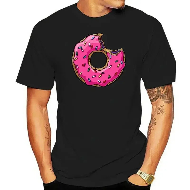 Donut Homer Yellow Sprinkles Lisa Marge Bart Classic man O-neck Ropa Hombre Sweet Donut Cartoon Man Printed T Shirt