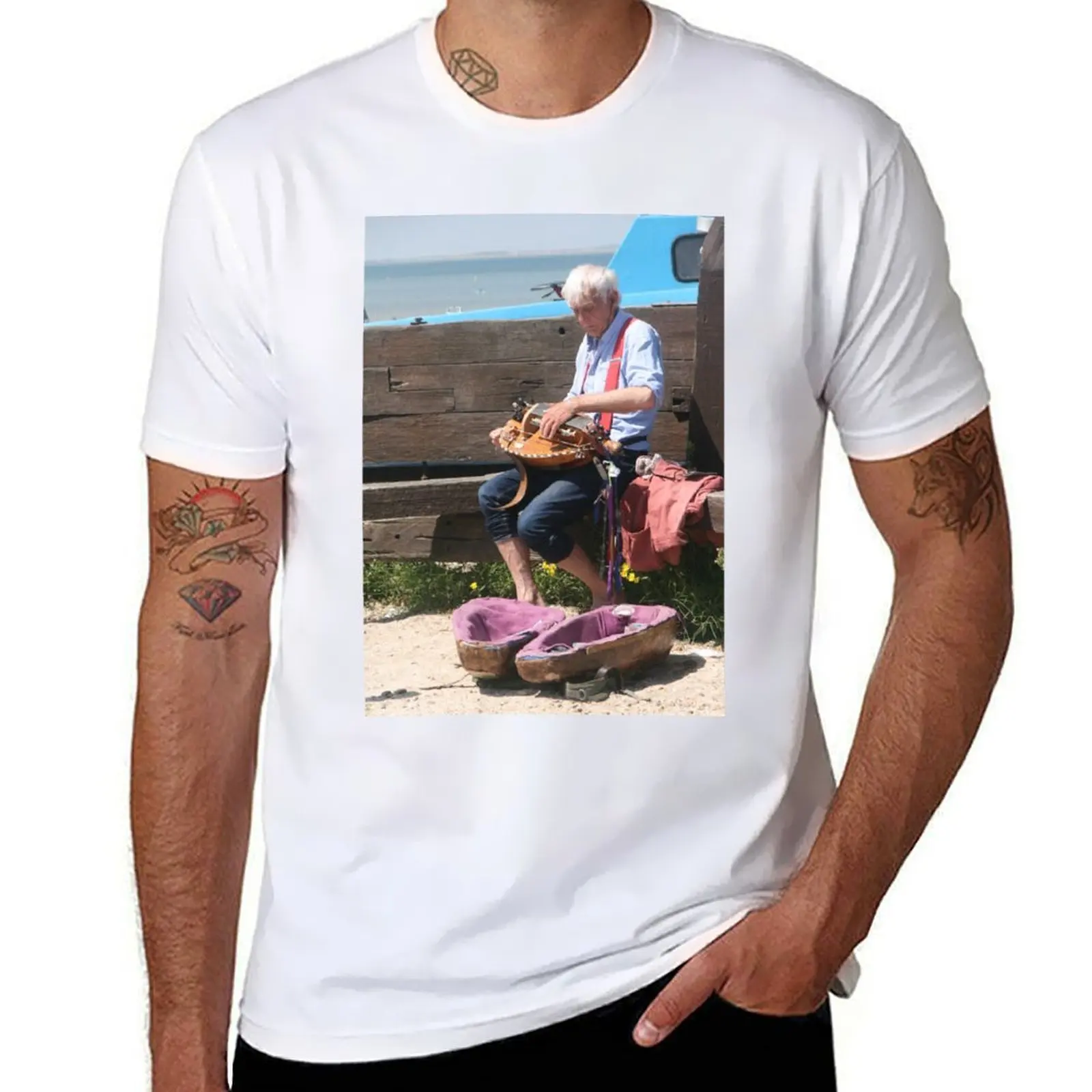 

Футболка Hurdy Gurdy Player, мужская футболка с принтами, мужские футболки с графическим рисунком, хлопковая забавная футболка