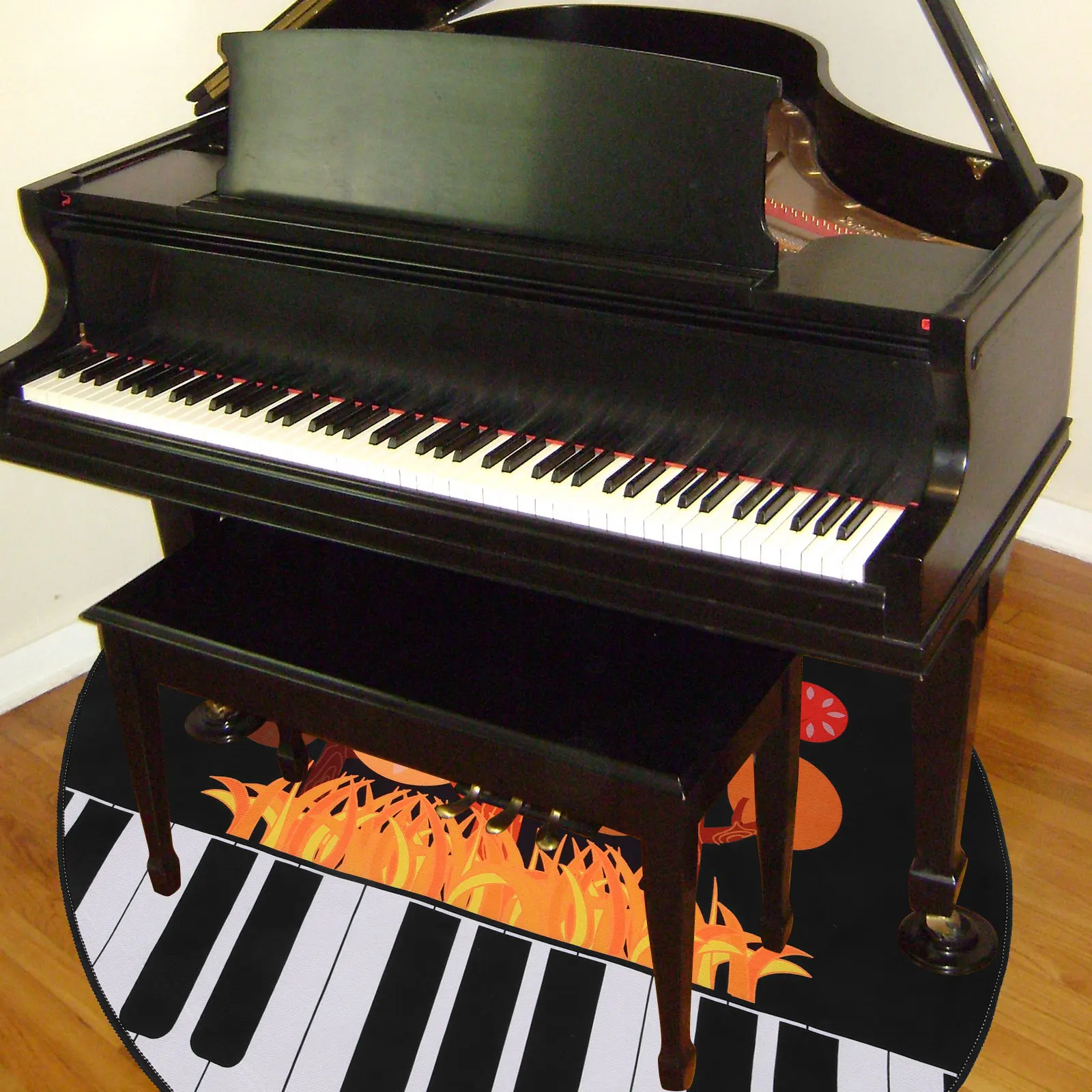 

Piano Soundproofing Mat Round 120cm Thick Nonslip Absorbing Pad for Home Practice Carpet Floor Protection Seat Cushion