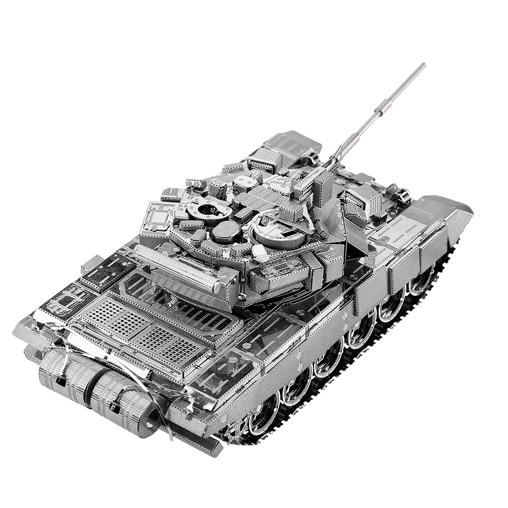 Piececool 3D Metal Puzzles T-90A Tank Teenage Toys Brain Teaser DIY Building Kits for Adults