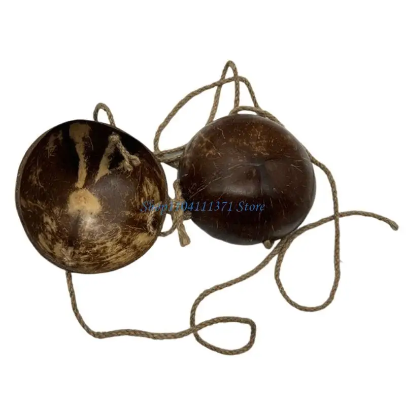 P9FC Woman Coconuts Bra with Cord Novelty Bra Top Coconuts Shell Lingerie Top