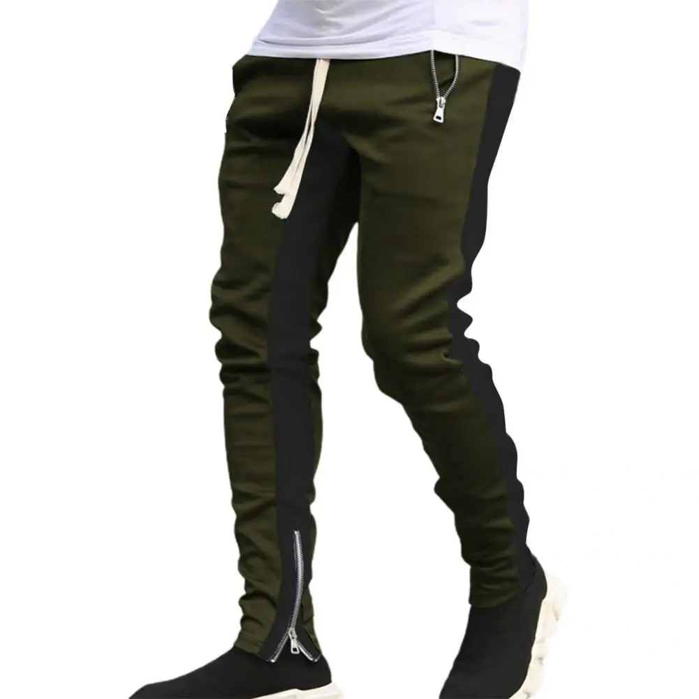 Great Autumn Trousers  Contrast Colors Comfortable Spring Sweatpants  Slim Male Pants