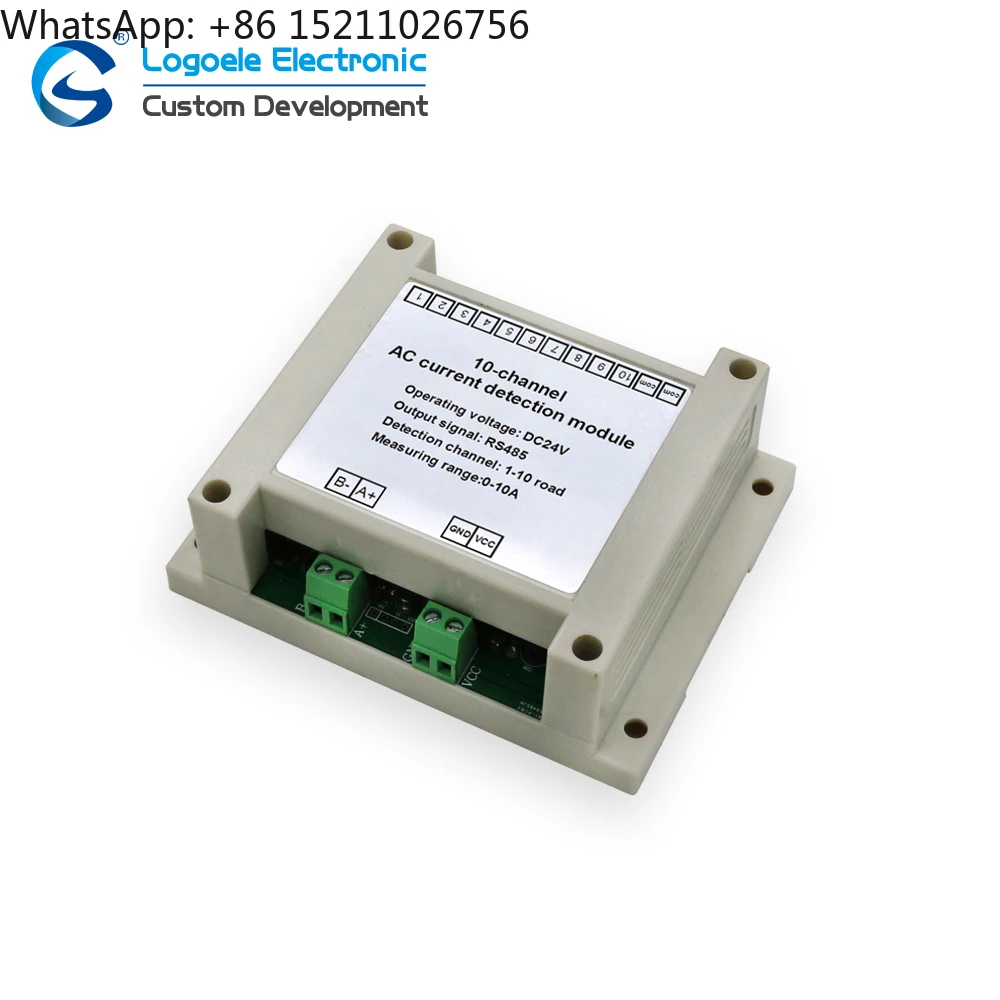 Módulo de 10 canales salida RS485 AC 5A 50A 10A 20A transmisor de sobrecorriente protección contra sobrecorriente sensor de corriente CA