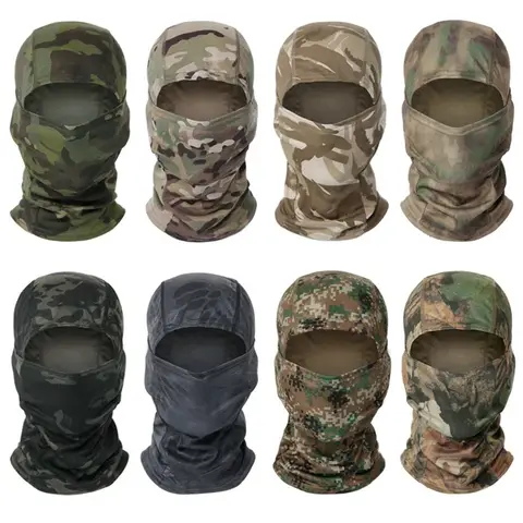 1pc Cagoule tactique camouflage intégrale, masque coupe-vent pour le cyclisme, la chasse, la randonnée, le ski, doublure de casque de moto