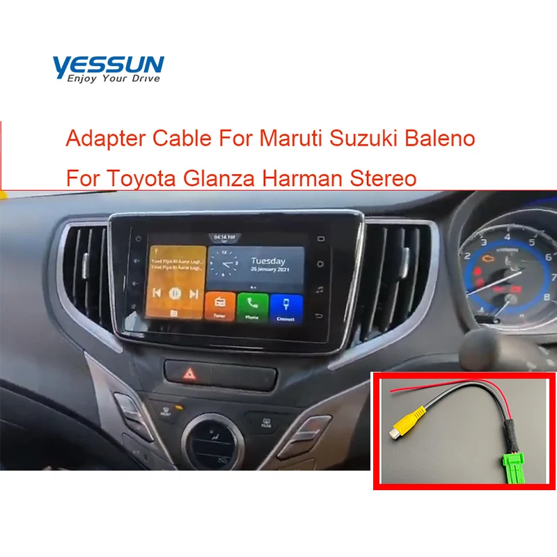 Rear View Camera Adapter Cable For Maruti Suzuki Baleno For Toyota Glanza Harman Stereo vehical car camera Harness wire kits