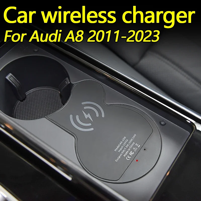 

LOYEUANR for Audi A8 Car Wireless Charger 15W Fast Charging QI Protocol Cigarette Lighter USB Charger to iPhone Samsung Huawei