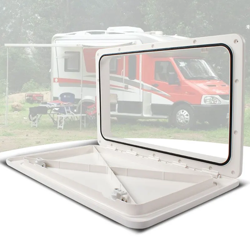 500*285mm branco resistência uv à prova dwaterproof água com fechadura anti-amarelecimento caravana campista escotilha porta rv escotilhas porta de bagagem