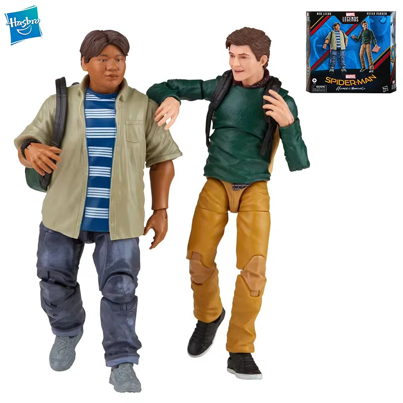 hasbro-–-figurines-spider-man-originales-serie-60e-anniversaire-peter-parker-et-ned-leeds-mcu-paquet-de-2-jouets-figurines-d'anime-de-6-pouces-en-stock