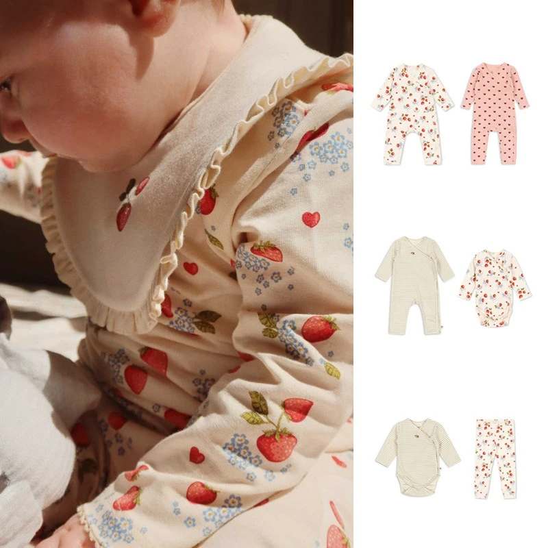 

Baby 2025 Four Seasons New KS Cute Fruit Baby Nordic Style Men's and Women's Baby Jumpsuit