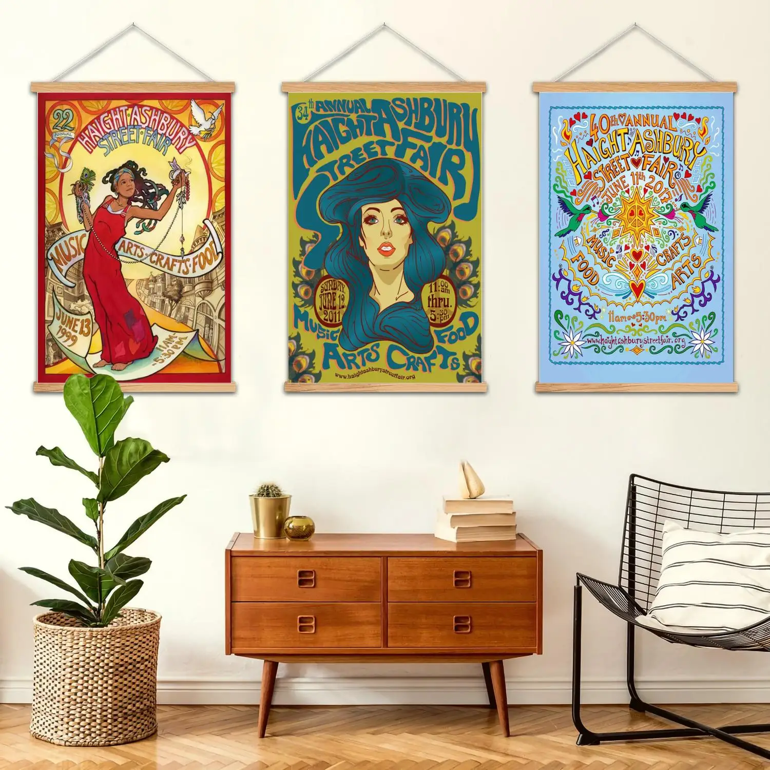 Haight ashbury emoldurado pintura de parede cartaz de arte em tela, arte de parede moderna família quarto decoração cartazes, pintura decorativa