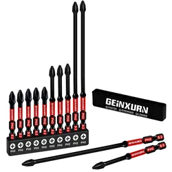 Geinxurn  PH  1''/2''/3''/6'' High-Torque Screwdriver Bit Set With 3 Inches Bit Holder and Storage Organizer