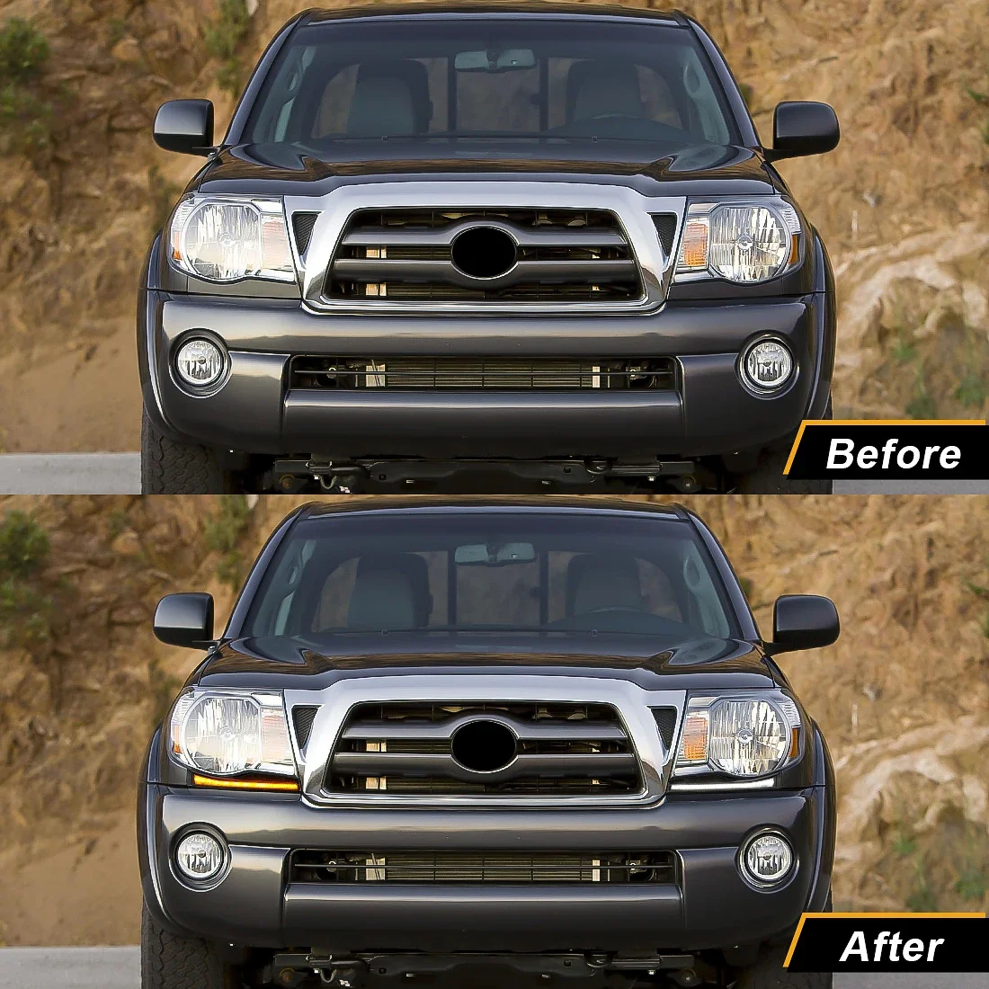 LED DRL For Toyota Tacoma 2005 2006 2007 2008 2009 2010 2011 Daytime Running Lights Start up Animation Dynamic Turn Signal Lamps