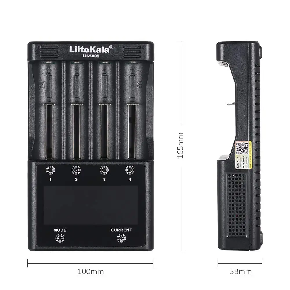 1-5PCS LiitoKala Lii-500S 18650 LCD Battery Charger for 26650 16340 18350 3.7V 1.2V Ni-MH Ni-Cd Li-ion Test battery capacity