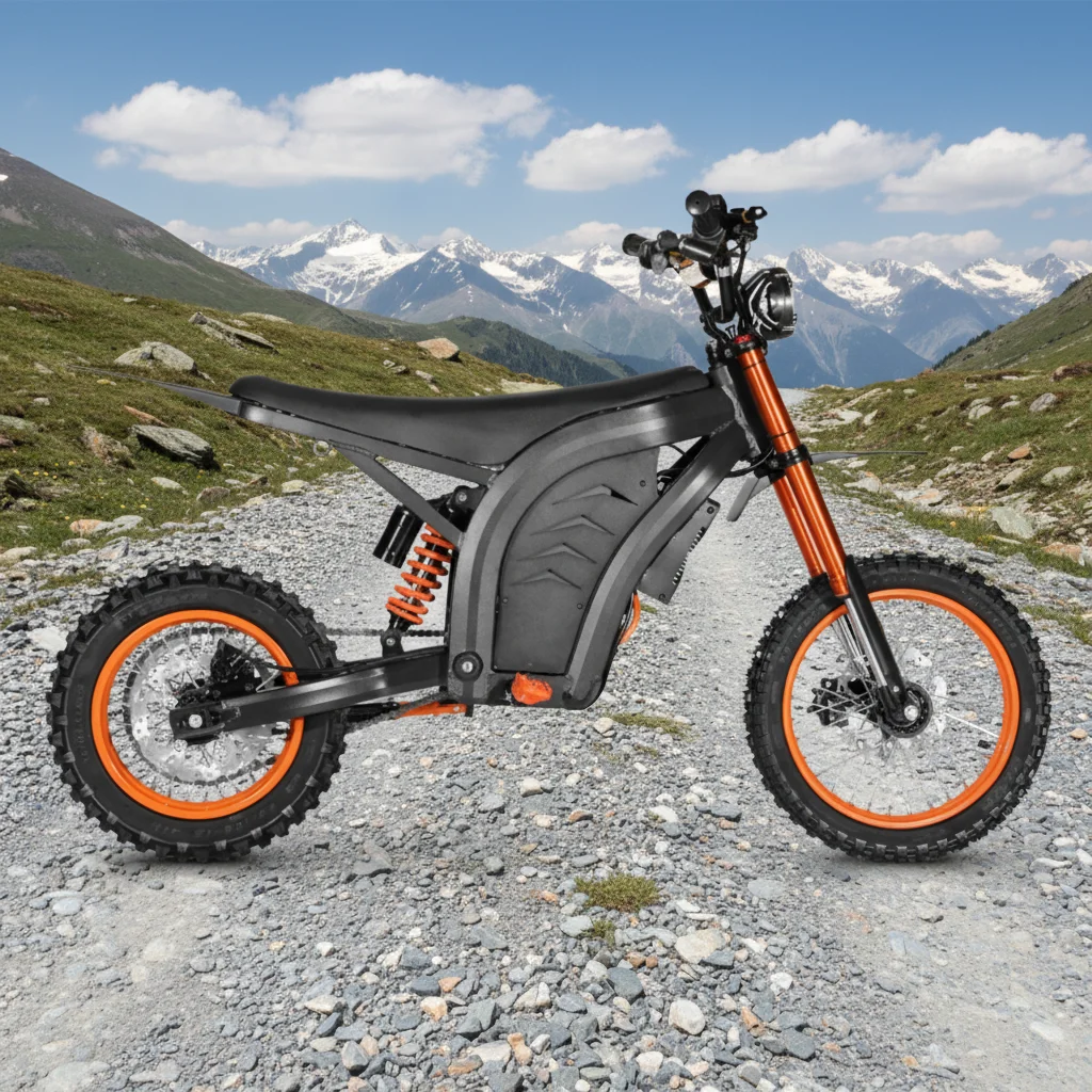 

Электрический внедорожный мотоцикл 48В21Ач с мягким сиденьем, бесщеточным двигателем и максимальной скоростью 60 км/ч, литиевая батарея в комплекте