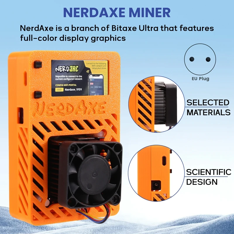 Nerdaxe Nerdminer Miner 500Gh/S BM1366 ASIC Chip Solo Lottery BTC Miner Bitaxe Lottery Mining Miner