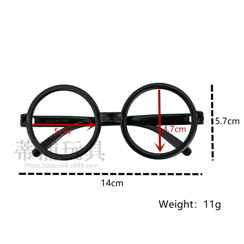 Harries Frame Black Glasses Retro Round Glasses Without Lenses Cosplay Part Decoration Stage Props Movie Peripheral Gift